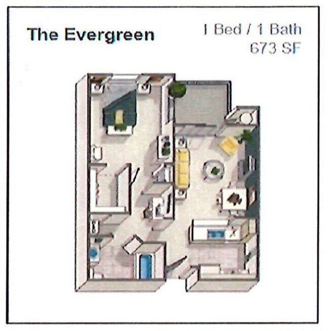 1 Bed • 1 Bath 3202 floor plan